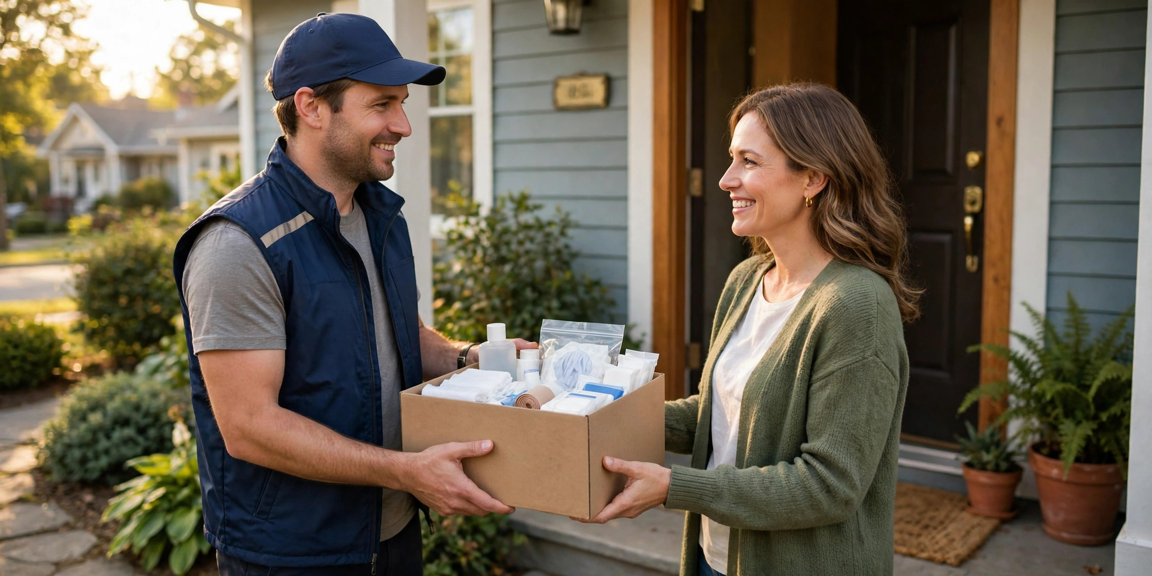 VitalEdge home delivery of medical supplies to a family's front door